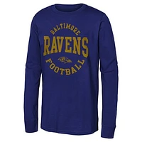 Youth  Purple Baltimore Ravens Around The Block Long Sleeve T-Shirt