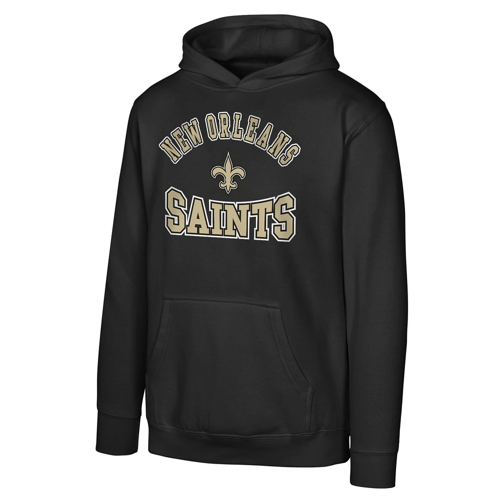 Youth Black New Orleans Saints Home Town Pullover Fleece Hoodie