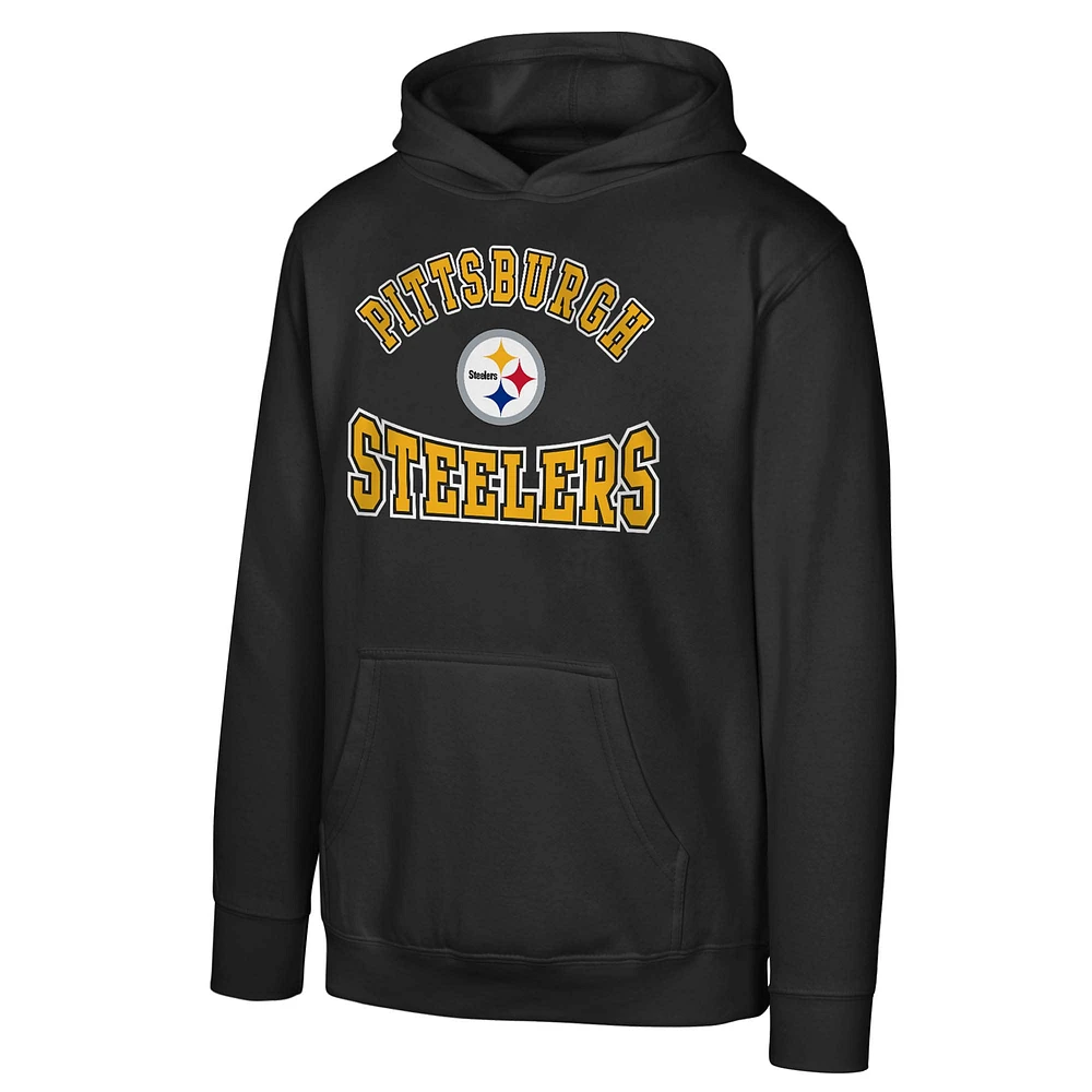 Youth Black Pittsburgh Steelers Home Town Pullover Fleece Hoodie