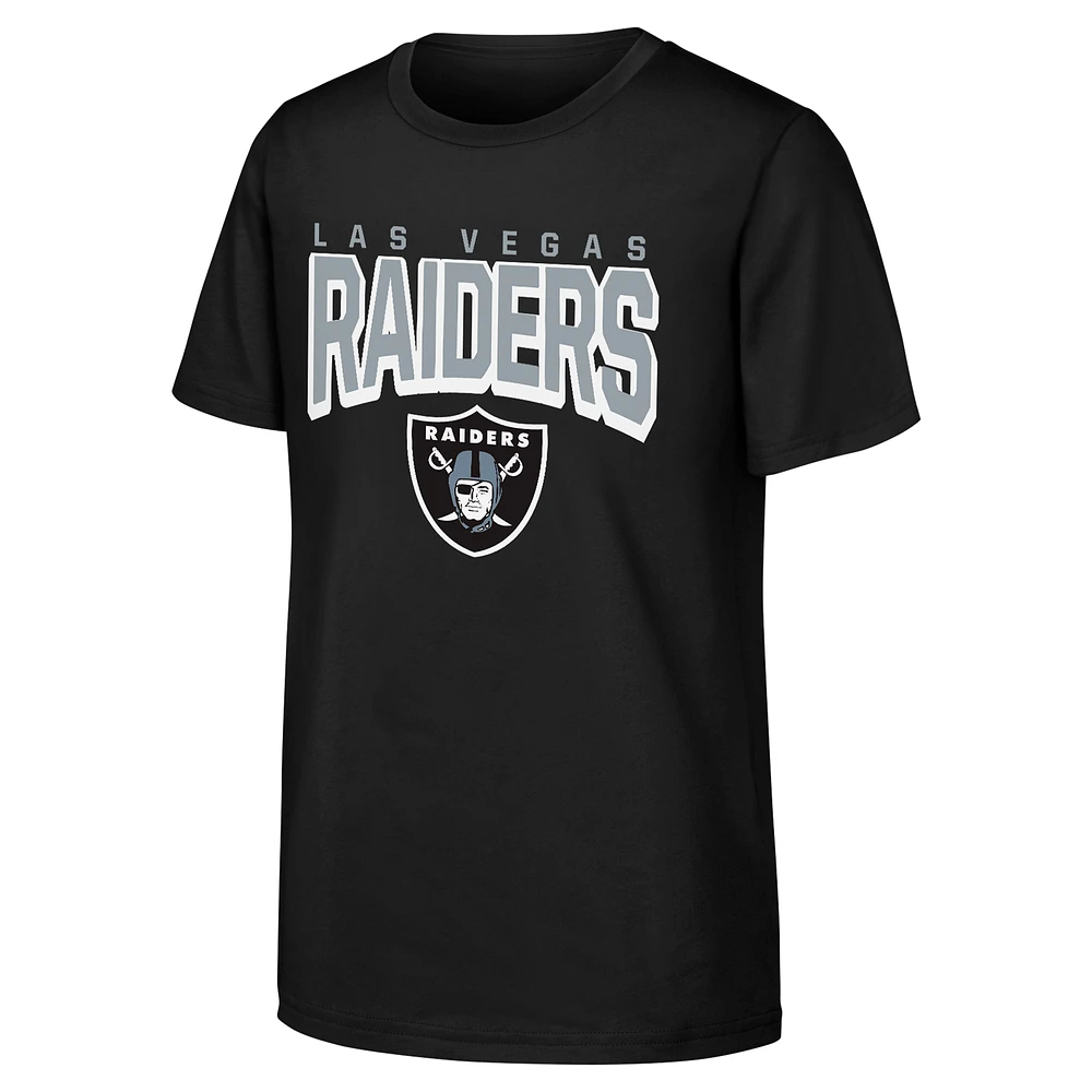 Youth Black Las Vegas Raiders On The Block T-Shirt