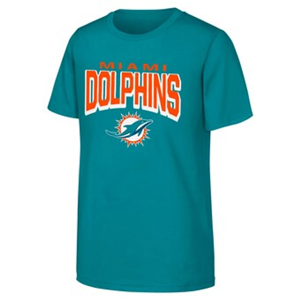 Youth Aqua Miami Dolphins On The Block T-Shirt