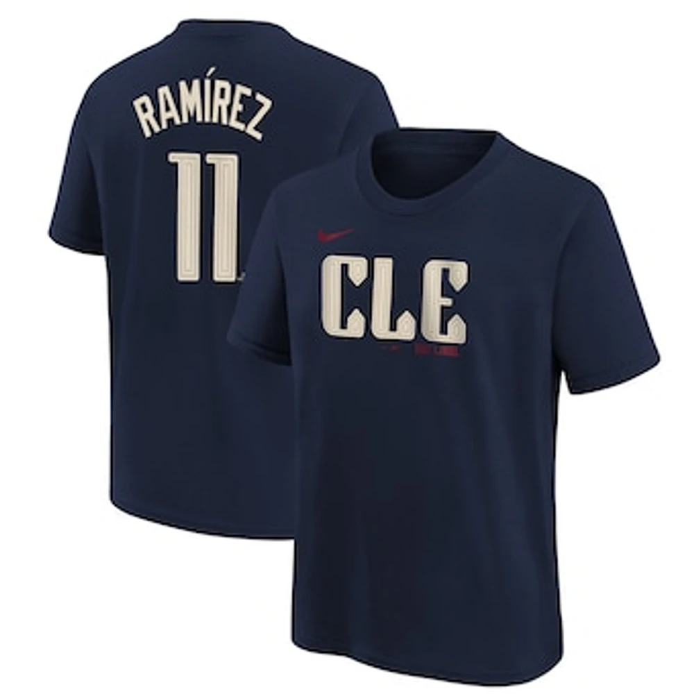 Youth Nike Jose Ramirez Navy Cleveland Guardians 2024 City Connect Name & Number T-Shirt