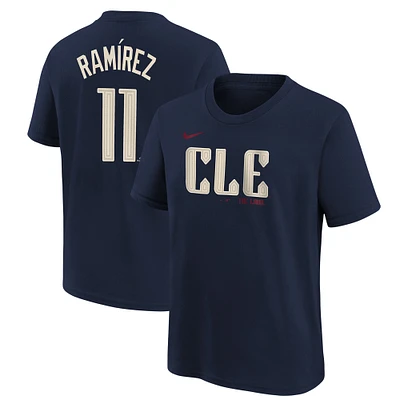 Youth Nike Jose Ramirez Navy Cleveland Guardians 2024 City Connect Name & Number T-Shirt