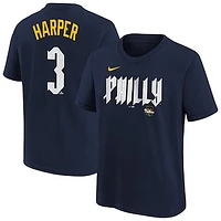 Youth Nike Bryce Harper Navy Philadelphia Phillies Fuse City Connect Name & Number T-Shirt