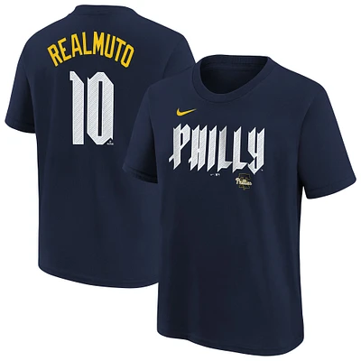 Youth Nike J.T. Realmuto Navy Philadelphia Phillies 2024 City Connect Name & Number T-Shirt