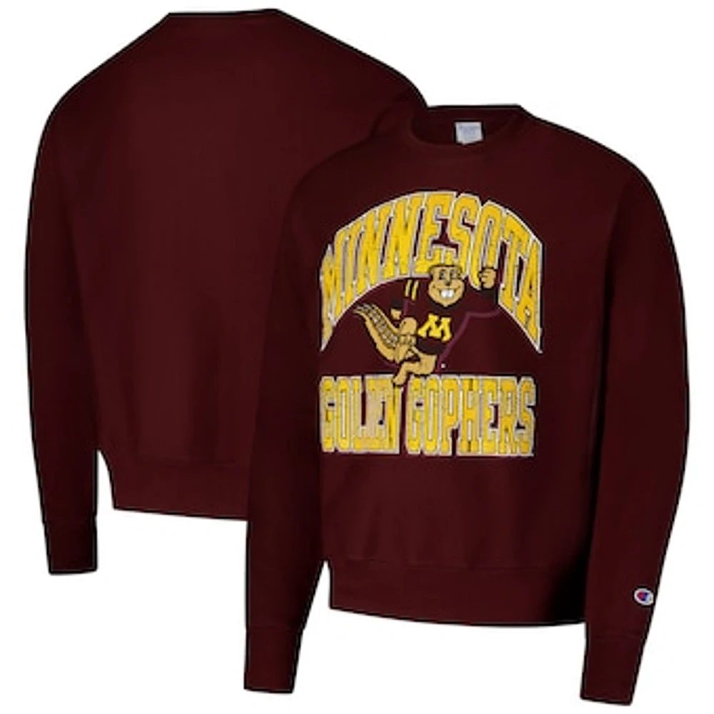 Men's Champion Maroon Minnesota Golden Gophers Vault Late Night Reverse Weave Pullover Sweatshirt