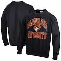 Men's Champion Black Oklahoma State Cowboys Vault Late Night Reverse Weave Pullover Sweatshirt