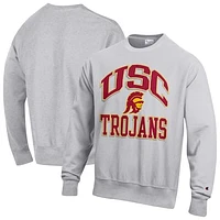 Men's Champion Heather Gray USC Trojans Vault Late Night Reverse Weave Pullover Sweatshirt