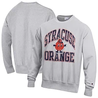 Men's Champion Heather Gray Syracuse Orange Vault Late Night Reverse Weave Pullover Sweatshirt