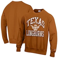 Men's Champion Texas Orange Texas Longhorns Vault Late Night Reverse Weave Pullover Sweatshirt