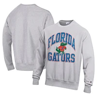 Men's Champion Heather Gray Florida Gators Vault Late Night Reverse Weave Pullover Sweatshirt