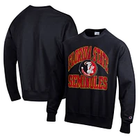 Men's Champion Black Florida State Seminoles Vault Late Night Reverse Weave Pullover Sweatshirt