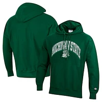 Men's Champion Green Michigan State Spartans Vault Late Night Reverse Weave Pullover Hoodie