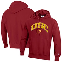 Men's Champion Cardinal USC Trojans Vault Late Night Reverse Weave Pullover Hoodie