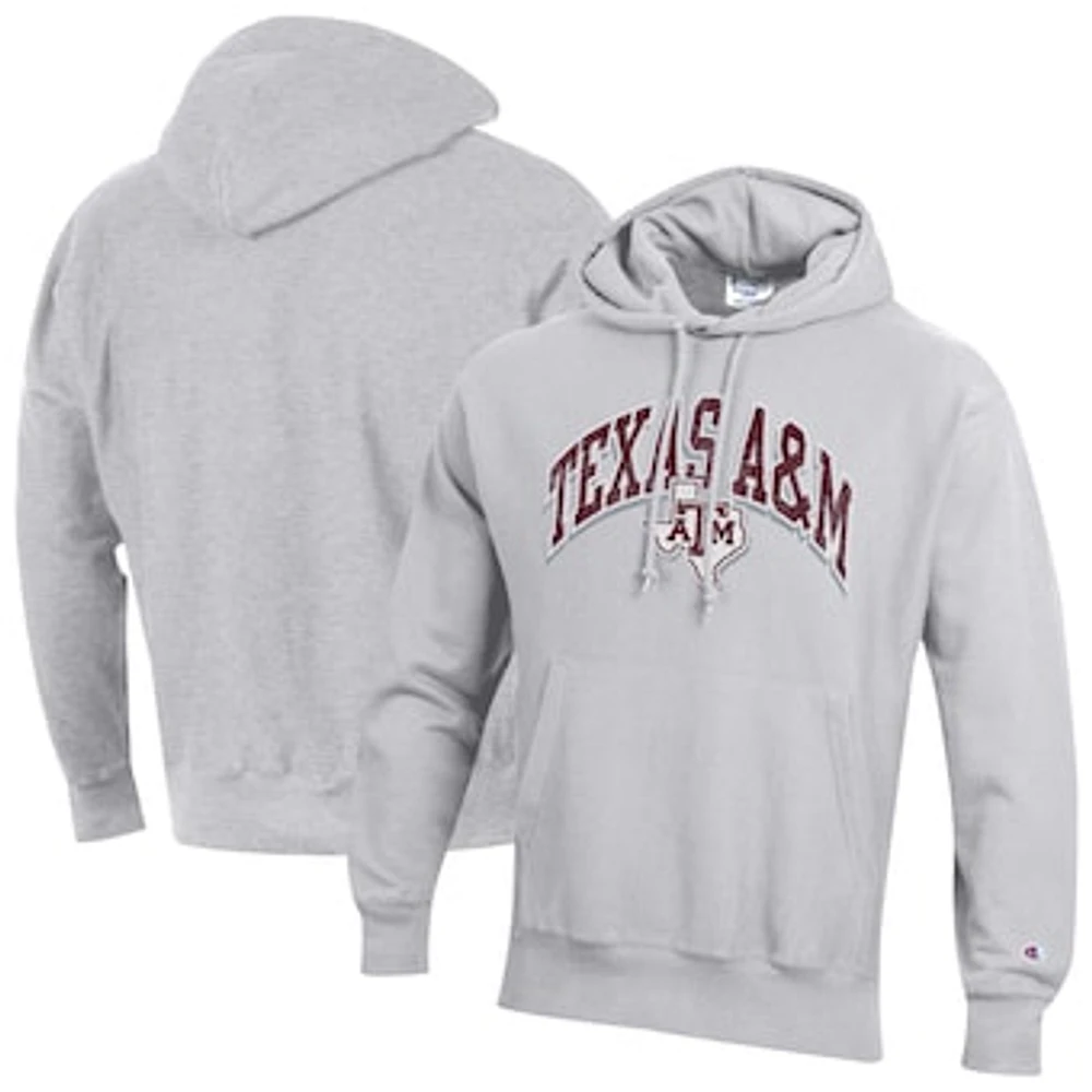 Men's Champion Gray Texas A&M Aggies Vault Late Night Reverse Weave Pullover Hoodie