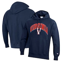 Men's Champion Navy Virginia Cavaliers Vault Late Night Reverse Weave Pullover Hoodie