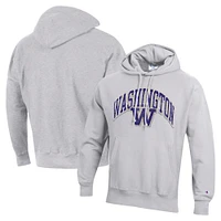 Men's Champion Gray Washington Huskies Vault Late Night Reverse Weave Pullover Hoodie