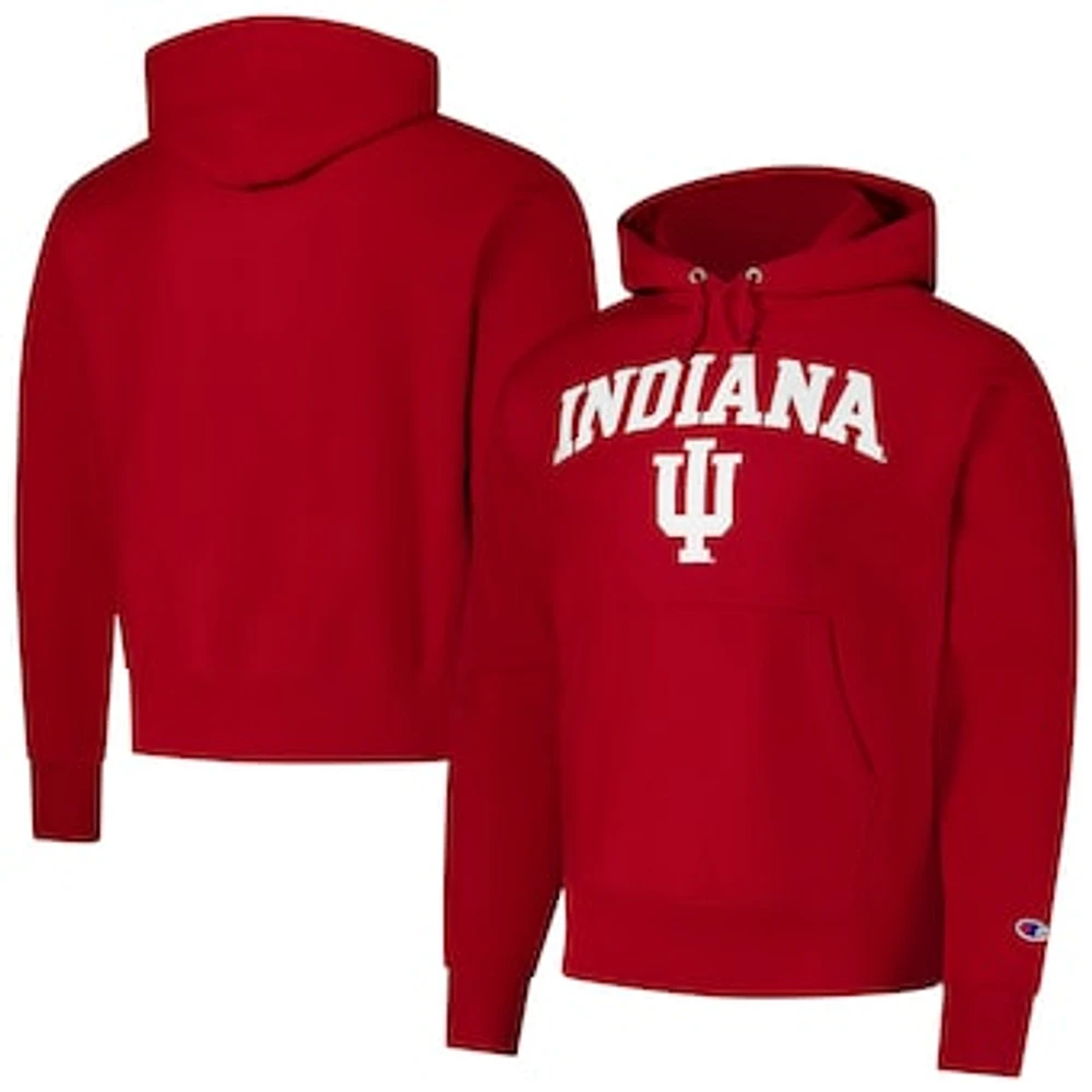 Men's Champion Crimson Indiana Hoosiers Vault Late Night Reverse Weave Pullover Hoodie