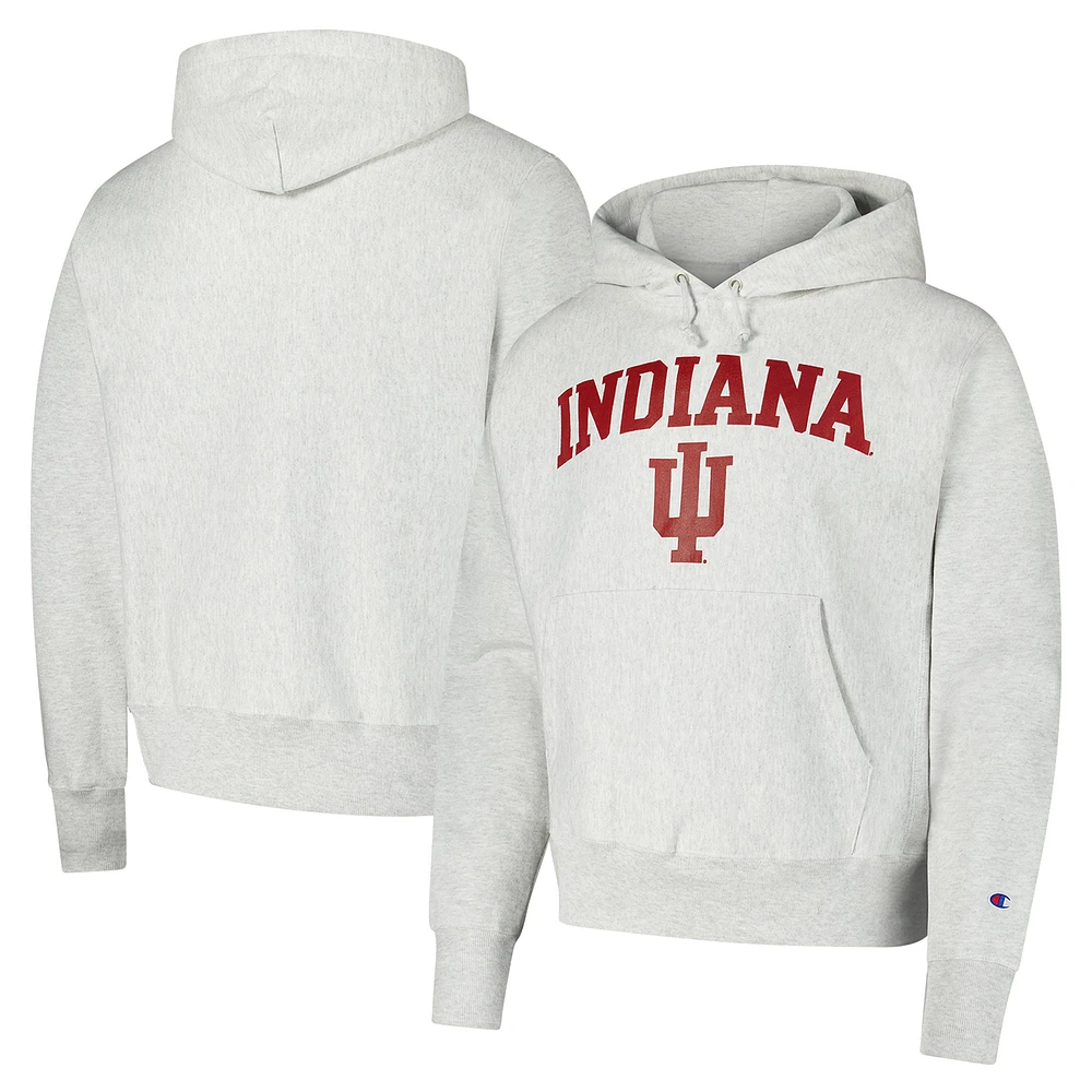 Men's Champion Gray Indiana Hoosiers Vault Late Night Reverse Weave Pullover Hoodie