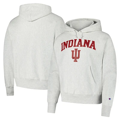 Men's Champion Gray Indiana Hoosiers Vault Late Night Reverse Weave Pullover Hoodie