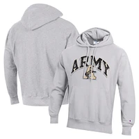 Men's Champion Gray Army Black Knights Vault Late Night Reverse Weave Pullover Hoodie