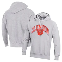 Men's Champion Gray Clemson Tigers Vault Late Night Reverse Weave Pullover Hoodie