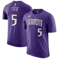 Men's Nike De'Aaron Fox Purple Sacramento Kings Classic Edition Name & Number T-Shirt