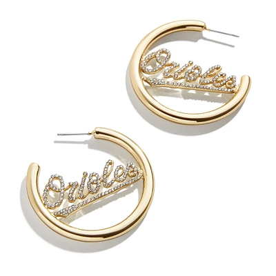 BaubleBar Baltimore Orioles Hoops Earrings