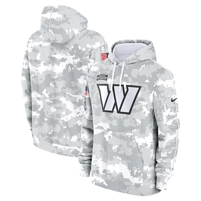 Youth Nike White/Gray Washington Commanders 2024 Salute To Service Pullover Hoodie