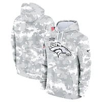 Youth Nike White/Gray Denver Broncos 2024 Salute To Service Pullover Hoodie