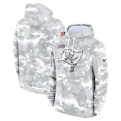 Youth Nike White/Gray Tampa Bay Buccaneers 2024 Salute To Service Pullover Hoodie