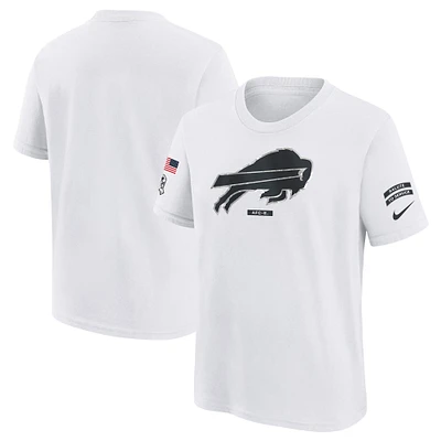 Youth Nike White Buffalo Bills 2024 Salute To Service T-Shirt