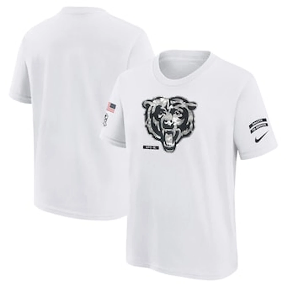 Youth Nike White Chicago Bears 2024 Salute To Service T-Shirt