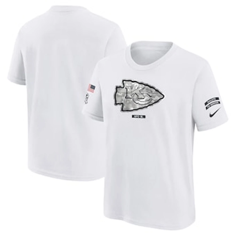 Youth Nike White Kansas City Chiefs 2024 Salute To Service T-Shirt