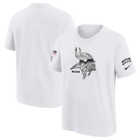 Youth Nike White Minnesota Vikings 2024 Salute To Service T-Shirt