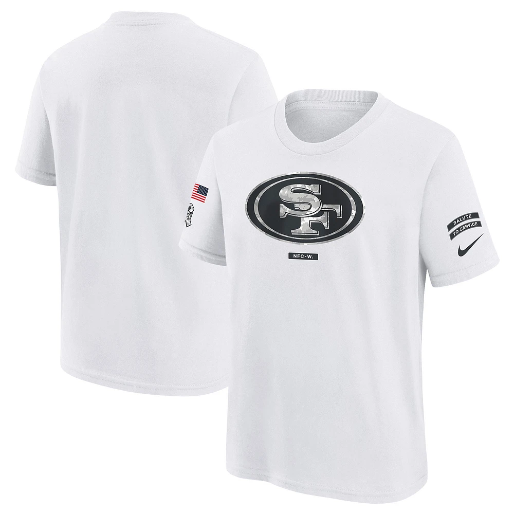 Youth Nike White San Francisco 49ers 2024 Salute To Service T-Shirt