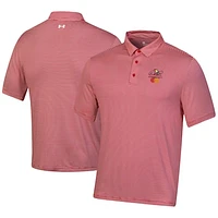 Men's Under Armour  Red Arnold Palmer Invitational T2 Green Bridge Stripe Polo