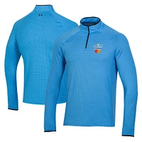 Men's Under Armour  Blue Arnold Palmer Invitational T2 Green Half Moons Print Quarter-Zip Pullover Top