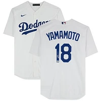 Yoshinobu Yamamoto Los Angeles Dodgers Autographed Nike White Replica Jersey