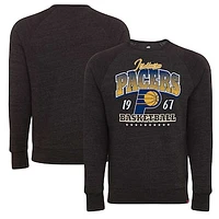 Unisex Sportiqe Black Indiana Pacers Harmon Super Soft Tri-Blend Raglan Pullover Sweatshirt