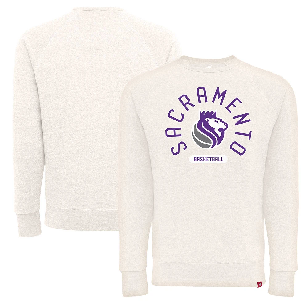 Unisex Sportiqe Cream Sacramento Kings Harmon Super Soft Tri-Blend Raglan Pullover Sweatshirt