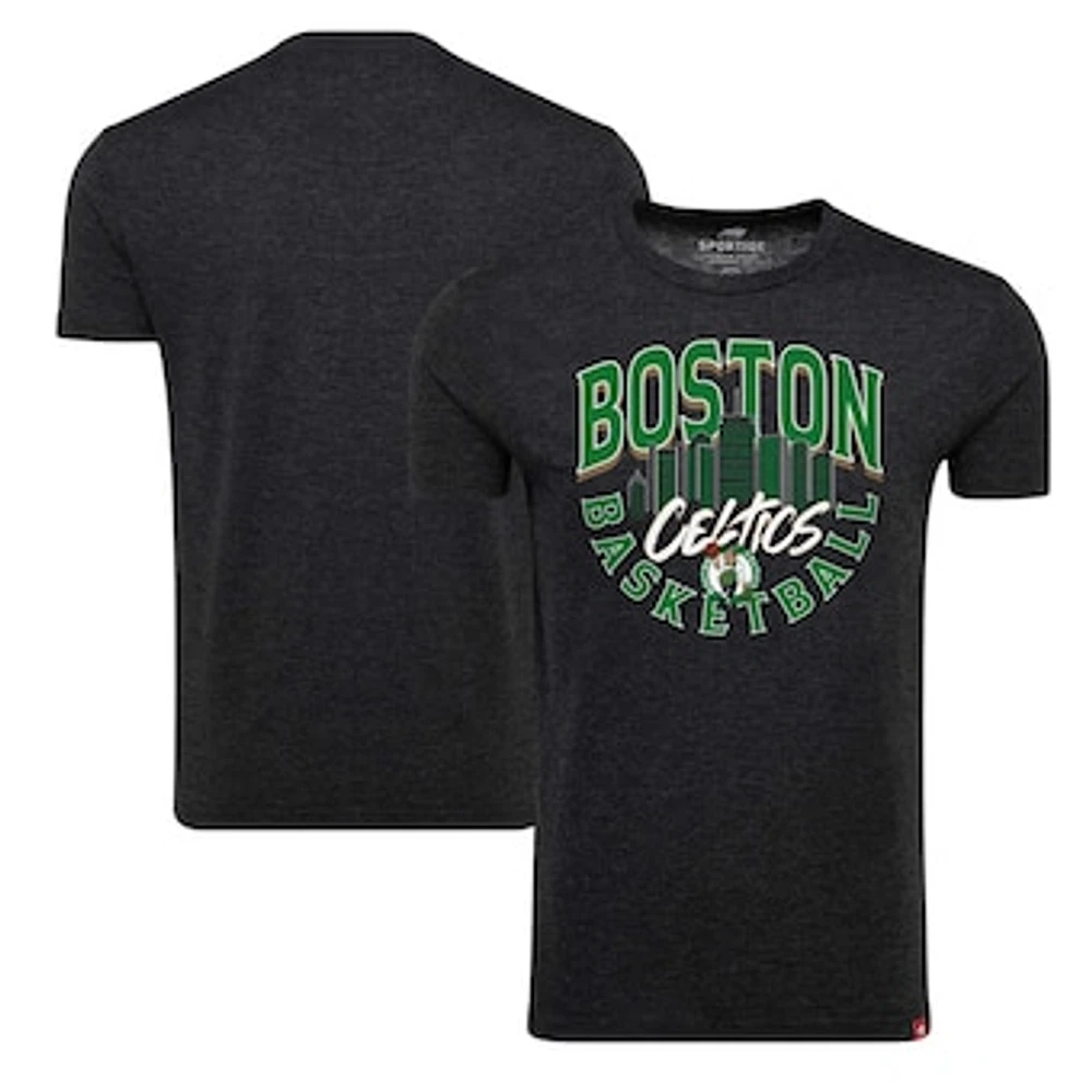 Unisex Sportiqe Heather Black Boston Celtics Comfy Super Soft Tri-Blend T-Shirt