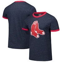 Men's Majestic Threads Navy Boston Red Sox Ringer Tri-Blend T-Shirt