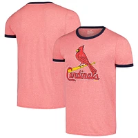 Men's Majestic Threads Red St. Louis Cardinals Ringer Tri-Blend T-Shirt