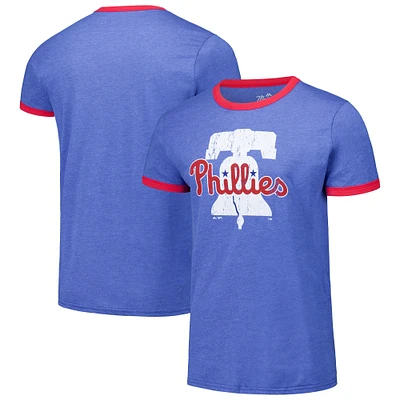 Men's Majestic Threads Royal Philadelphia Phillies Ringer Tri-Blend T-Shirt