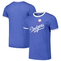 Men's Majestic Threads Royal Los Angeles Dodgers Ringer Tri-Blend T-Shirt