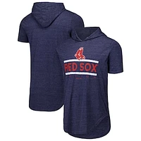 Men's Majestic Threads Navy Boston Red Sox Tri-Blend Hoodie T-Shirt