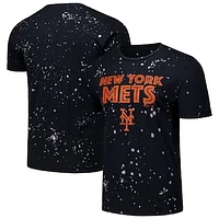 Men's Majestic Threads Black/White New York Mets Splatter T-Shirt