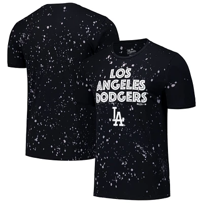 Men's Majestic Threads Black/White Los Angeles Dodgers Splatter T-Shirt