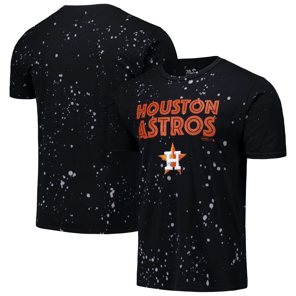 Men's Majestic Threads Black/White Houston Astros Splatter T-Shirt